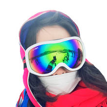 Óculos de esqui de vidro com proteção uv400, máscara de ski anti-neblina esportiva de inverno para montanhismo, snowboard 2024 - compre barato