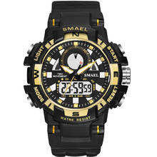 SMAEL-reloj deportivo con pantalla Dual para hombre, cronógrafo de cuarzo, analógico, Digital, LED, militar, resistente al agua 2024 - compra barato
