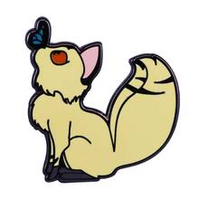 Kirara & butterfly enamel pin Cute demon Cat brooch Inuyasha anime jewelry 2024 - buy cheap