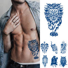Водостойкая Временная тату-наклейка с изображением Льва, дракона, тотема, тату для рук, Искусственный Тигр, меч, крыло, тату 2024 - купить недорого