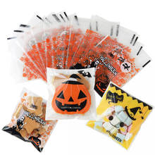 100 Uds 10*10cm bolsa de caramelos de Halloween calabaza patrón fantasma bolsa de plástico para fiesta de Halloween feliz galletas dulces suministros de embalaje 7z 2024 - compra barato