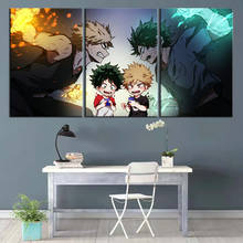 Pintura de My Hero Academia, arte de pared de Anime, papel tapiz HD, lienzo, decoración del hogar, pintura al óleo, murales de cumpleaños, 3 piezas 2024 - compra barato