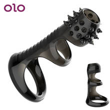 OLO Male Time Delay Ejaculation Penis Ring Penis Sleeve TPE Cock Ring Reusable Condom Male Masturbation Sex Toys for Man 2024 - buy cheap