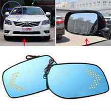 For Toyota Camry 2006-2011 Car Left Right Side Wing Side Rearview Blue Mirror HD Glass Lens With Heated Function LED Turn Signal 2024 - buy cheap