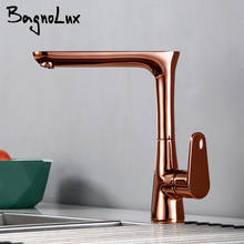 Bagnolux polido ouro rosa bronze único furo lidar com deck montado mistura quente e fria torneira da pia cozinha 2024 - compre barato