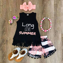 Kid Summer Top Baby Girl T-shirt+Short Pants Toddler Outfit Set Girls 3pcs Set Clothes 2024 - buy cheap