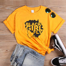 ONSEME Africa Map Graphic T Shirt Hipster Afro Lady Print T Shirts Black Girl Fly Slogan Tshirt Women Streetwear Melanin Tees 2024 - buy cheap