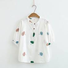 Camisetas de verano con bordado Floral Vintage de color rosa blanco de talla grande XL-4XL para mujer 2024 - compra barato