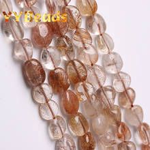 Natural Irregular Copper Rutilated Quartz Crystal Smooth Loose Charm Beads for Jewelry Making DIY Bracelet Necklace Accessories 2024 - buy cheap