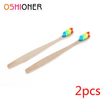 OSHIONER Colorful Environment-friendly Bamboo Toothbrush Oral Care Bamboo Handle Soft Bristles Tooth brush Whitening Toothbrush 2024 - buy cheap