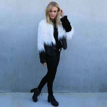 Autumn Winter Black White faux fur Overcoat Elegant Soft Fur Coat Women Long Sleeve Fashion Coat Jacket long fur Fluffy Coat 2024 - buy cheap