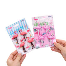 Flamingo Eraser Kawaii Flamingo Pencil Eraser Cartoon Style Creative For Kids Funny Erasers Korean Stationery School Supplies 2024 - buy cheap