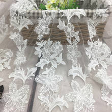 one meter High quality new mesh fabric Water soluble embroidery of plant flowers tissu Fashion wedding dress patchwork 2024 - buy cheap