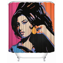 Musife Custom Amy Winehouse Shower Curtain Cartoon Waterproof Polyester Fabric Bathroom With Hooks DIY Home Decor 2024 - buy cheap