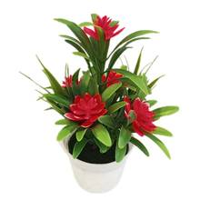 Flores de lótus artificial vaso planta bonsai undesvanecimento plástico durável festa de casamento jardim decoração para casa 2024 - compre barato
