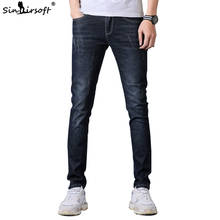 Spring New Casual Jeans Men Business Straight Stretch Denim Pants Trousers Slim Fit Classic Cowboys Young Man Trousers 2024 - buy cheap