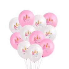 Balões de látex para festa de unicórnio, 10 pçs, rosa, confete, unicórnio, decoração de festa de aniversário, brinquedos infantis, presentes, globos 2024 - compre barato