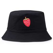 Harajuku Cute Strawberry Fruit Embroidery Bucket Hats Hip Hop Fisherman Hat For Women Men Outdoor Cap Adjustable Snapback Hats 2024 - buy cheap