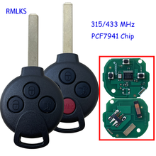 Controle remoto para carros mercedes-benz 451 2007-2014, chave inteligente fortwo sem cortes com 3 botões, opção de 2007 mhz/2013 mhz 2024 - compre barato