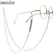 Imixlot corrente de óculos de sol unissex, corrente de metal com folha clássica, design retrô para óculos, corrente de suporte de fio 2024 - compre barato