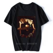 Narcissus T Shirt by Caravaggio (Michelangelo Merisi) Men T-shirt Men Cotton O-neck Tshirt Funny Tees Tops Harajuku 2024 - buy cheap