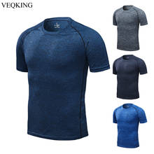 VEQKING-camisetas de secado rápido para hombre, ropa deportiva de compresión de manga corta, para fútbol, gimnasio, Fitness 2024 - compra barato