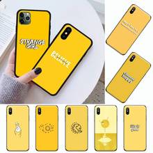 Grande arte amarelo estético letra caixa do telefone para o iphone 11 12 pro xs max 8 7 6s plus x 5S se 2020 xr 2024 - compre barato