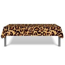 Toalha de mesa com estampa de leopardo e selva, 130x220cm, descartável para festa de aniversário, pe 2024 - compre barato