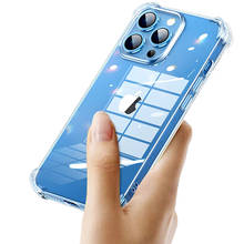 Luxo transparente à prova de choque caso para iphone 11 12 13 pro x xr xs max mini silicone caso 6s 7 8 plus 5 5S se 2020 volta capa 2024 - compre barato