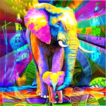 MOONCRESIN DIY алмазная живопись слон цветной полный квадрат/круглая дрель вышивка крестиком 5D домашний Декор подарок с бусинами, 2024 - купить недорого