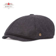 QBHAT-gorros de fieltro de lana para hombre, boina Retro octogonal, arte juvenil, Trilby, QB44, Otoño e Invierno 2024 - compra barato