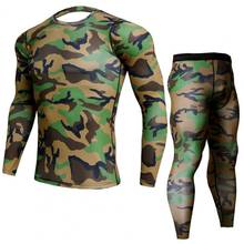 Fashion Men Combat Camouflage Thermal Underwear Set Winter Long Sleeve Top Pants Thermal Underwear Base layer Men Sports Outfit 2024 - buy cheap