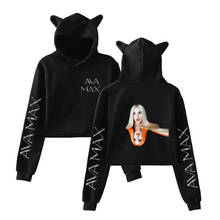 Hot Sale Ava Max Hoodie Cat Ear Cap OMG Print Crop Top Sexy Short Style Long Sleeve K Pop hip hop sweatshirt 2024 - buy cheap