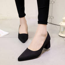 Large autumn new women's pointy high heels Black Suede light middle heel all-in-one women's shoes 2024 - buy cheap