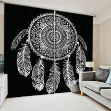 Dreamcatcher Blackout Curtain for Living Room Boho Bedroom Curtain Black White Ethnic Window Treatment Drapes 2024 - buy cheap