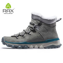 RAX-Botas de senderismo para hombre, zapatos de cuero genuino, Botas de senderismo cálidas para exteriores, zapatillas para caminar, Invierno 2024 - compra barato