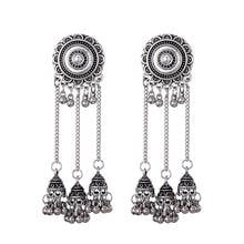 Vintage Statement Antique Silver Plated Earrings For Women Ethnic Chain Long Bohemia Jewelry Bell Drop Dangle Earings Brincos 2024 - buy cheap