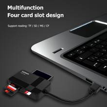 Lector de tarjetas Lenovo D303 USB 3,0 4 en 1 TF/SD/CF/MS Secure lector de tarjetas digitales 5Gbps admite lectura de 4 tarjetas al mismo tiempo 2024 - compra barato
