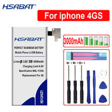 HSABAT High Capacity 3000mAh Battery for iPhone 4S for iPhone4S Battery 4GS Batteries tools+Sticker 2024 - buy cheap