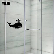 YOJA 17x26.5CM Bathroom Shower Glass Blue Whale Decals Home Bedroom Kitchen Wall Stickers G2-0517 2024 - buy cheap