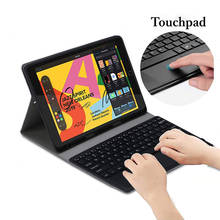 For iPad 10.2 7th Gen 2019 Bluetooth Keyboard with Touchpad Pencil Holder Leather Tablet Magnetic Detachable USA Keyboard Case 2024 - buy cheap