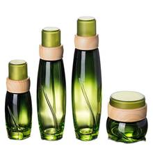 40ml 100ml 120ml Glass Emulsion Bottle Empty Cosmetic Containers Bottle Green Glass Series Set Essence Bottle 6Pcs/Lot 2024 - buy cheap