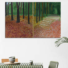 Pintura en lienzo grande de David Hockney Tree and Leafs r, póster enorme, arte de pared, impresión Giclee para sala de estar, imagen de paisaje de dormitorio 2024 - compra barato