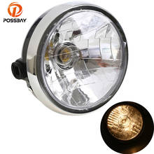 POSSBAY Universal Motorcycle Headlight Halogen Bulb Motocicleta Cafe Racer Front Lights for Harley 883 Bobber Chopper Honda dio 2024 - buy cheap