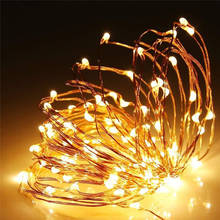 Cadena de luces LED Solar, guirnalda de alambre de cobre, luz de hadas para árbol de Navidad, boda, fiesta, decoración al aire libre 2024 - compra barato
