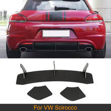 Matte Black Car Rear Bumper Diffuser Splitters For Volkswagen Scirocco 2015 2016 Rear Diffuser Lip with Splitters Non R 2024 - buy cheap