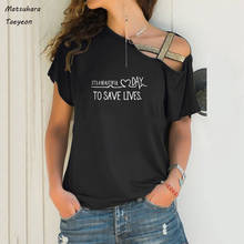 Camiseta con estampado "It Is Beautiful Day To Save Life" para mujer, playera con estampado de latido del corazón, blusas gráficas, camiseta Sexy de talla grande para S-5xl 2024 - compra barato