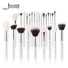 Jessup жемчужные белые/серебряные кисти для макияжа, набор косметических тональных пудр, тени для век, кисти для макияжа, высокое качество, 6 шт.-25 шт. 2024 - купить недорого
