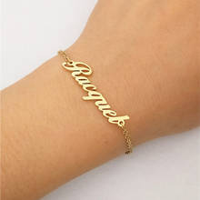 Pulsera con nombre personalizado para mujer, joyería de oro, pulsera Masculina con número antiguo en inglés, cadena con nombre árabe 2024 - compra barato