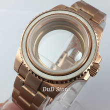 40mm Rose gold case sapphire glass oyster bracelet fit NH35 NH36 ETA 2836 Mingzhu DG2813 3804 Miyota 8215 8205 821A movement 2024 - buy cheap